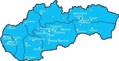 Zdruenie Historickch miest a obc Slovenskej Republiky (ZHMAO)-mapa